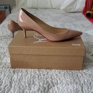 Nude Christian Loubitin kitten heels
